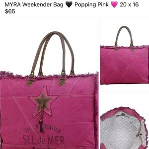 Myra Bag Pink Weekender Tote